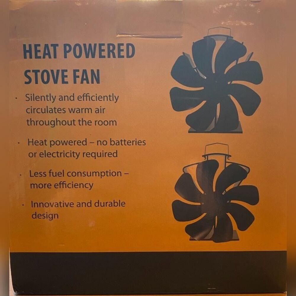 Voda Heat Powered Stove Fan 8 Blade VDSF624GU Wood Burner Eco Heater Fan